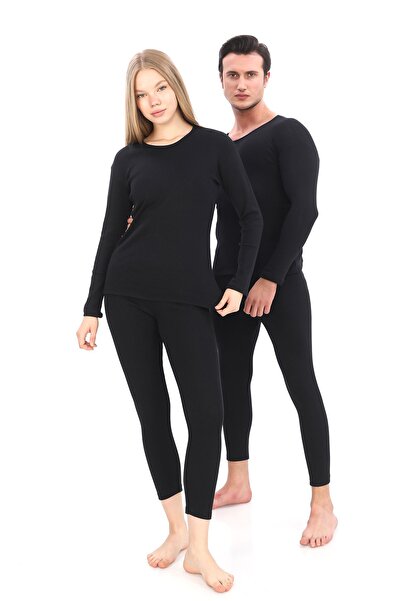 Sh Mağazacılık 2-Piece Unisex Winter Thermal Underwear Set - Warm Cotton Non-Stinging Thermal Set