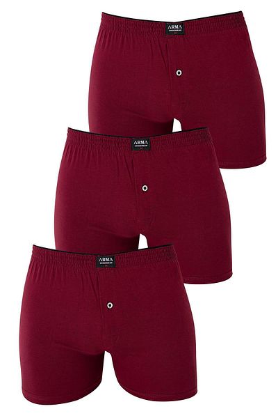Arma Yıldız Claret Red Ανδρικό Boxer - Πακέτο 3 100% βαμβακερό χτενισμένο βαμβάκι