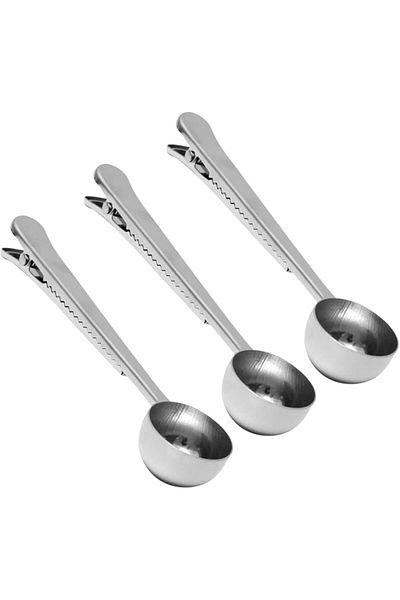 Grossberg Coffee Steel Spoon with 3 Measuring Clips