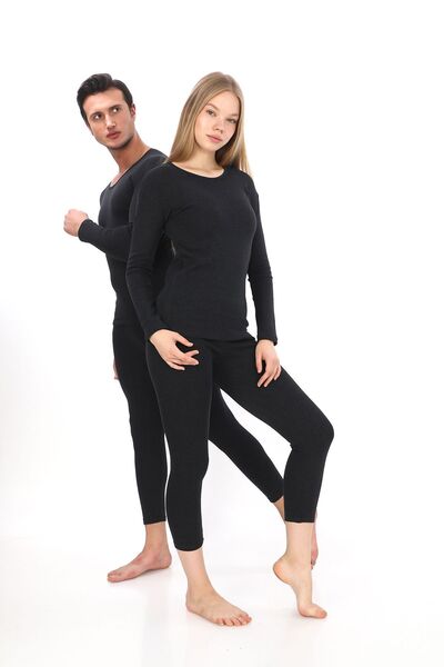 Sh Mağazacılık 2-Piece Unisex Winter Thermal Underwear Set - Warm Cotton Non-Stinging Thermal Set