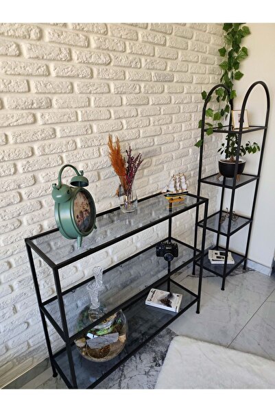 Home Celestia Dresuar Füme Cam & Estee Kitaplık Dekoratif Aksesuar Rafı Kitaplık Füme Cam