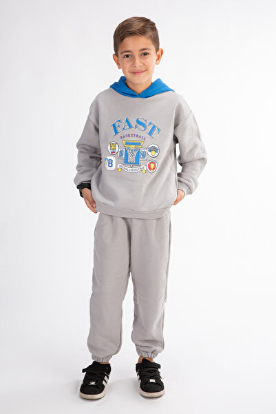 Harika KIDS Erkek Çocuk Baskılı Kapşonlu Eşofman Takımı