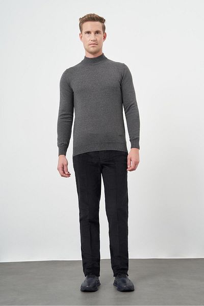 İmza Smoke Classic Comfort Fit Knitwear - Long Sleeve, Half Turtleneck 1012245001