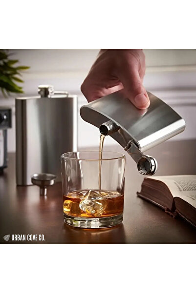 UrbanCove Co Premium, Stainless Steel Flask Square 4oz (118ml) Portable, Durable (1 Piece)