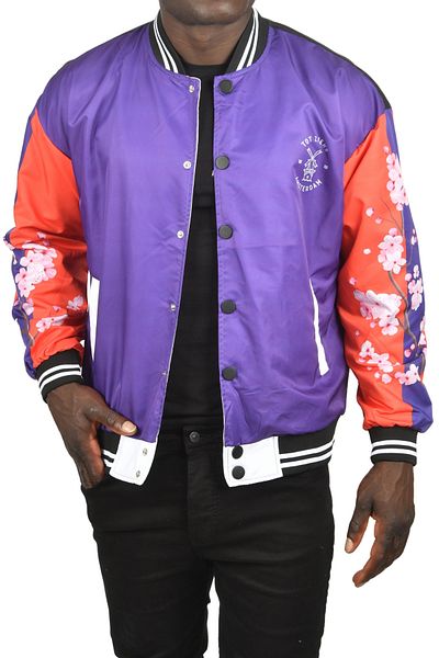 Rizz up Men's Purple Digital Printed Back Dragon Pattern Waterproof and Windproof Thin Coat Raincoat 2304786