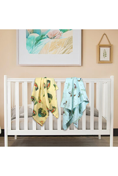 GA Gleam Atelier طقم بطانية وبطانية موسلين متعددة الأغراض مكون من قطعتين 100%...