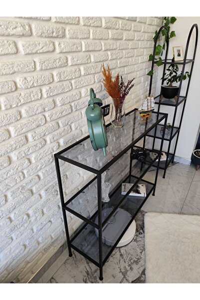 Home Celestia Dresuar Füme Cam & Estee Kitaplık Dekoratif Aksesuar Rafı Kitaplık Füme Cam