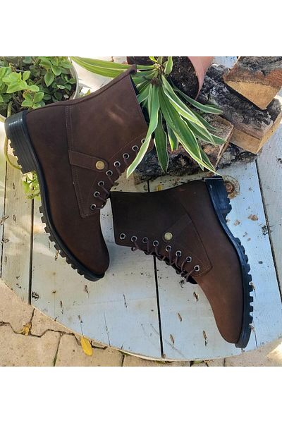 Bulldozer 230607 Γυναικείες μπότες από γνήσιο δέρμα Nubuck