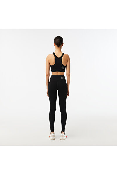 Lacoste Kadın Slim Fit Baskılı Siyah Tayt