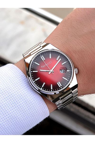 Ferrucci Tsuyosa Model Steel Cord Calendar Dial 30 Mt Water Resistant Men's Wristwatch Efc.03223.8