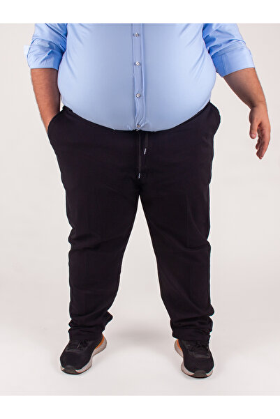 Boldman Büyük Beden Erkek Siyah Bağcıklı Pantolon