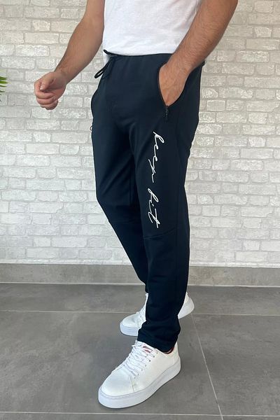 MİSHAR İTALİA Ανδρικό φούτερ με φερμουάρ τσέπης Navy Blue
