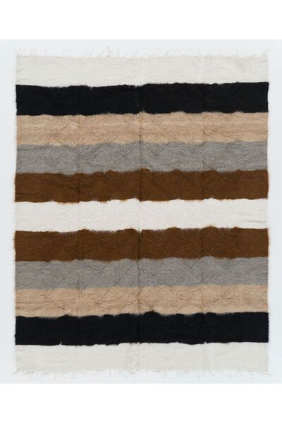 Tekin 180x223 cm Yumuşak Tiftikli Kilim, Battaniye, Eski Yatak Örtüsü, El Yap...