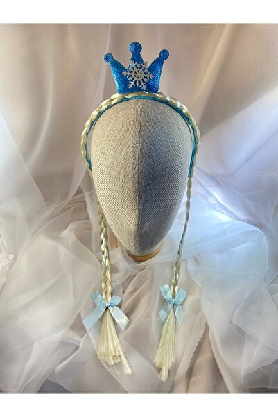 LİNA ATELIER Prenses Elsa Mavi Çocuk Taç Kar Tanesi