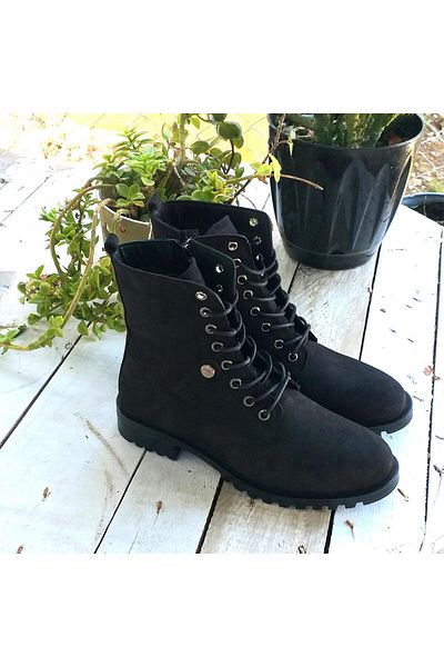 Bulldozer 230607 Γυναικείες μπότες από γνήσιο δέρμα Nubuck