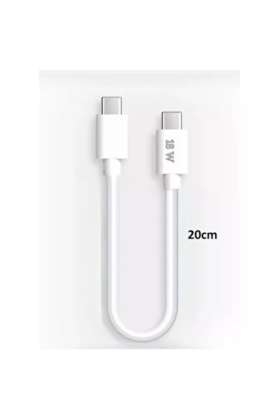 TY Tech Powerbank Kısa 20cm 18w Hızlı Type-c Şarj Kablosu Çift Taraflı Type-c To Usb-C