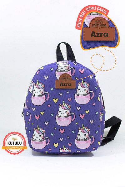 Minilee Unicorn Patterned Cute Kids Kindergarten and Nursery Backpack - 0-8 Years