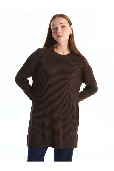 LC Waikiki Crew Neck Plain Long Sleeve Women's Knitwear Tunic