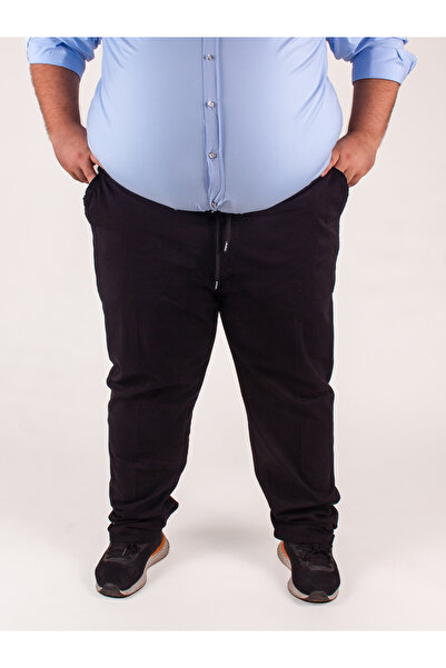 Boldman Büyük Beden Erkek Siyah Bağcıklı Pantolon