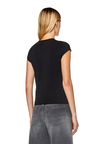 Diesel Tricou negru pentru femei Oval-d Logo