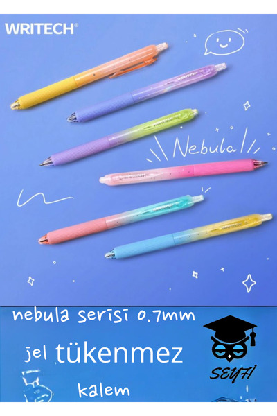 SEYFİKİRTASİYE 0,7 mm jel tükenmez kalem akıcı hızlı kuruyan mavi renk mürekkep WRİTECH amerikan marka Sessiz kalem