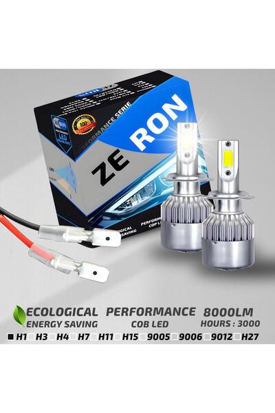 ZERON Xenon H1 Led Araba Far Ampül Xenon Led Uzun Kısa  Şimşek Etkili
