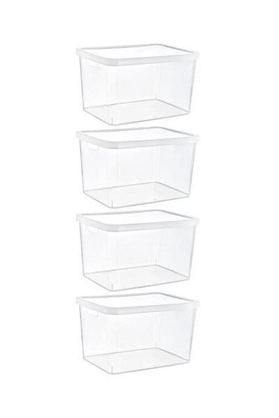 PANJI Stafi Box with Transparent Lid - Set of 4, 18 Lt, Multi-Purpose