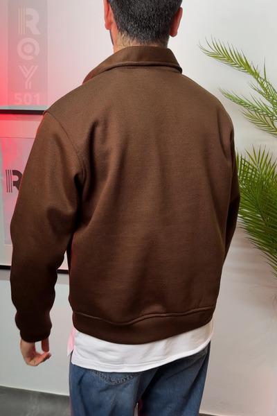 ROY501 Men's Knitwear Crop Cardigan - Zippered Sweater