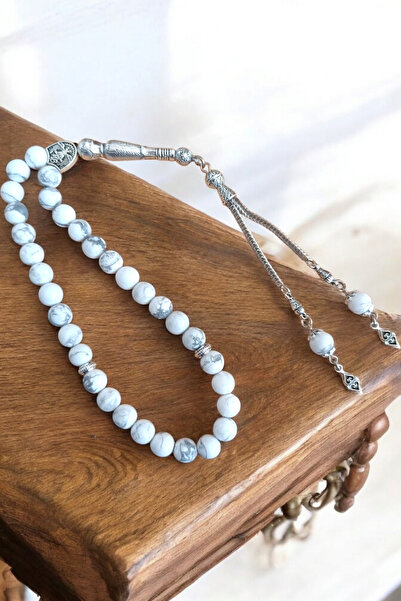 Zodyak Doğal Taş Howlite Prayer Beads 33' Long Prayer Beads Original Natural ...