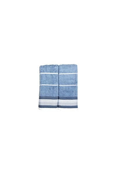 erteks 1. Якісний рушник для ванної кімнати з синіми смужками - набір з 2 штук