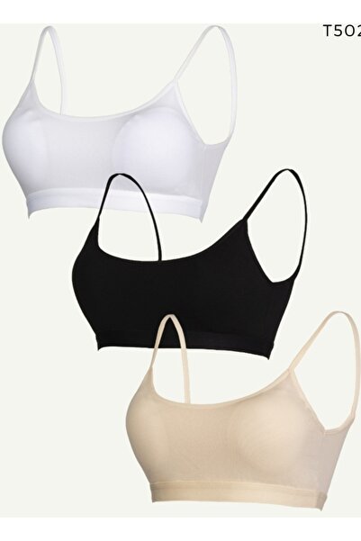 İki Yıldız 3 buc Bretele subțiri din bumbac Sutien body căptușit