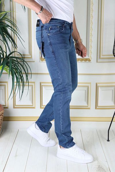 PHANTOM JEANS Light Blue Stretchy Lycra Men's Denim Jeans - Regular Fit Jeans