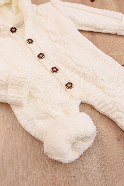 Sitilin Winter Knitwear Jumpsuit - Cream, Hooded, Baby, Stl6824