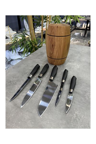 AROW Legna Wooden Chefs' Choice Stand Knife Set