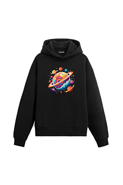 Colermi سويت شيرت بغطاء للرأس بتصميم علم الفلك الفضائي بين الكواكب