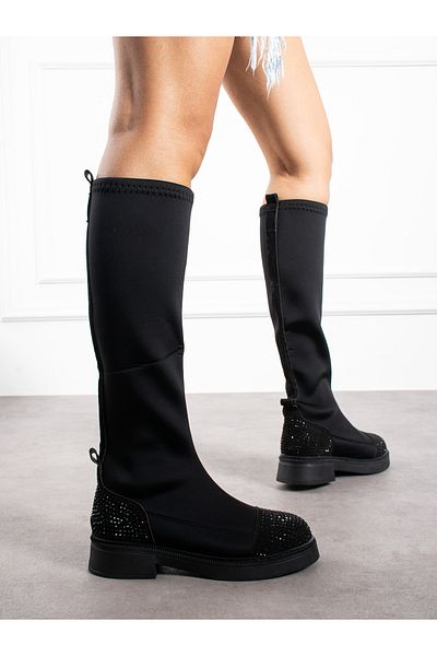 Alemdar Shoes Γυναικείες μπότες CHIC Black Stone Detail