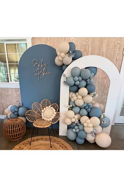 eğlencemarketi Caribbean Blue and Sea Sand Balloon Chain 100 Pieces