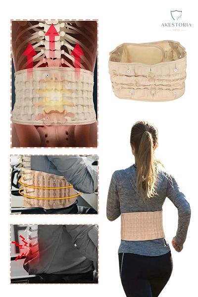Akestoria Med Inflatable and Adjustable Waist Herniation and Back Corset