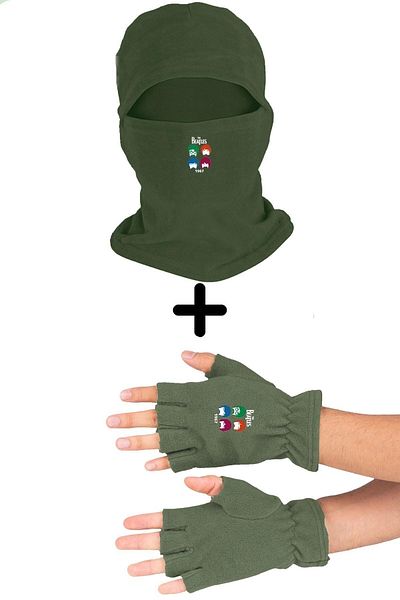 Fanze The Beatles Fleece Snow Mask Cut Gloves Set Zrn3733