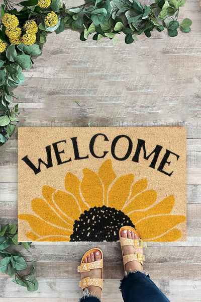 KARMAT Covoraș decorativ pentru interior și exterior, cu scrisul „Welcome”, c...