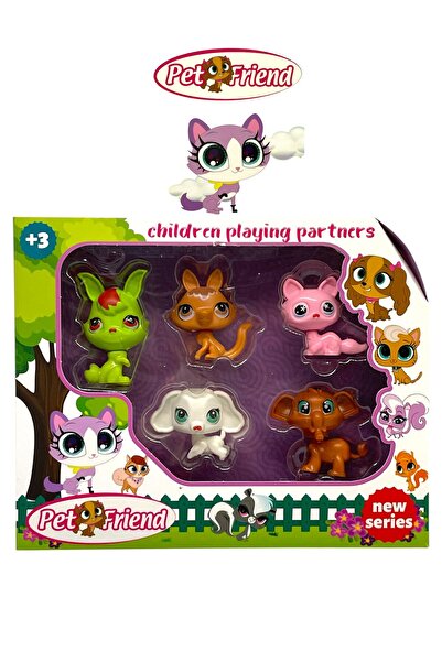 TRUST STORE أصغر متجر للحيوانات الأليفة - شخصيات عائلة صغيرة مكونة من 5 قطع