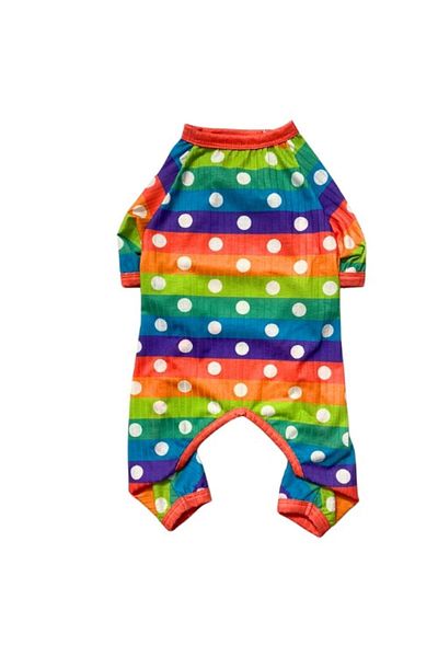 GedyCo Colorful Striped Combed Cotton Medium Breed Dog Jumpsuit