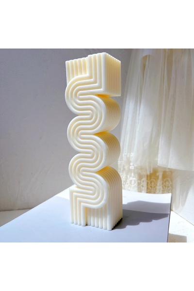 HogART Design Küçük Boy Dekoratif Wave Mum Silikon Kalıp