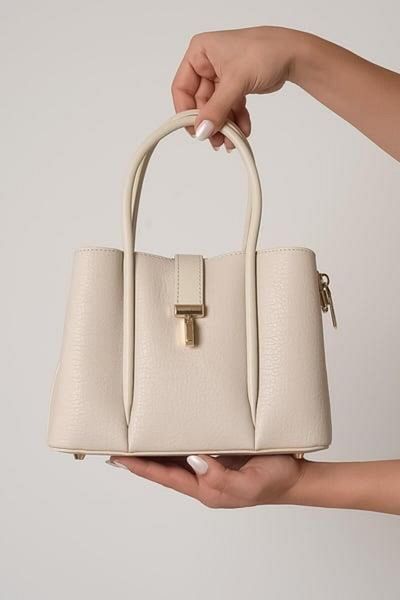 KRISTE BELL - Leather Beige Handbag