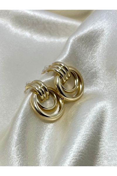 ZELKA Steel Hook Interlaced Gold Earrings