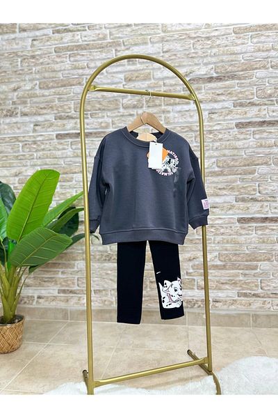 Ladin Store New Season Γυναικείο Παιδικό Σετ 101 Δαλματίας με στάμπα βαμβακερό κολάν με ραβδώσεις