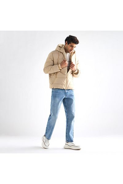 FAV Quilted Hooded Jacket With Pockets And Zip Closure