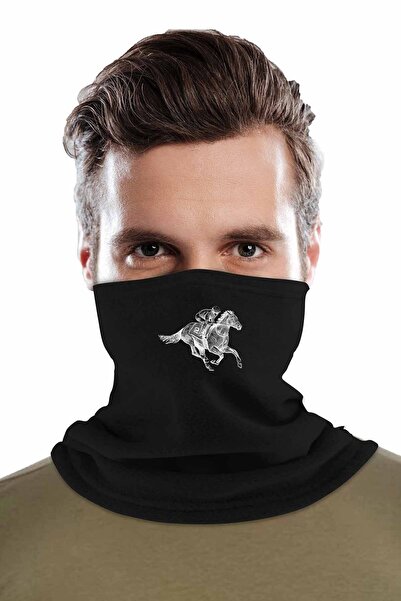 Fanze Guler de iarnă din fleece cu imprimeu de curse de cai rnz746