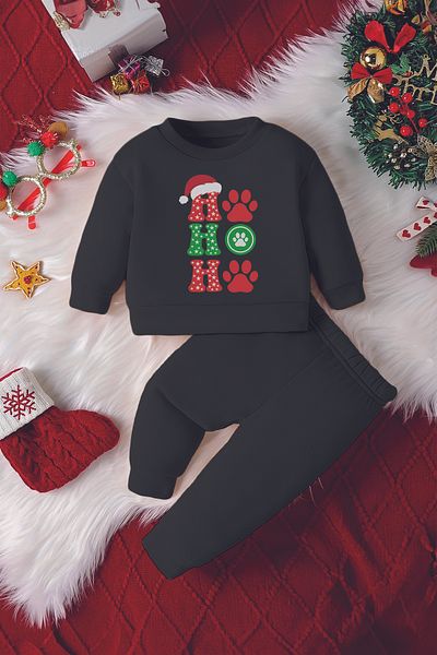 ADABEBEK New Year Ho Ho Ho Patterned 2-Piece Baby Set - 23200