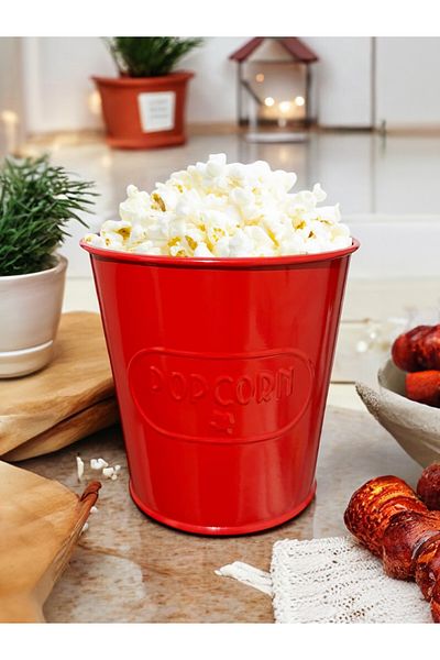 EVSTYLE Red Popcorn Bucket - Embossed Self Patterned